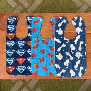🍼 Bundle of 3 Handcrafted Newborn Bibs